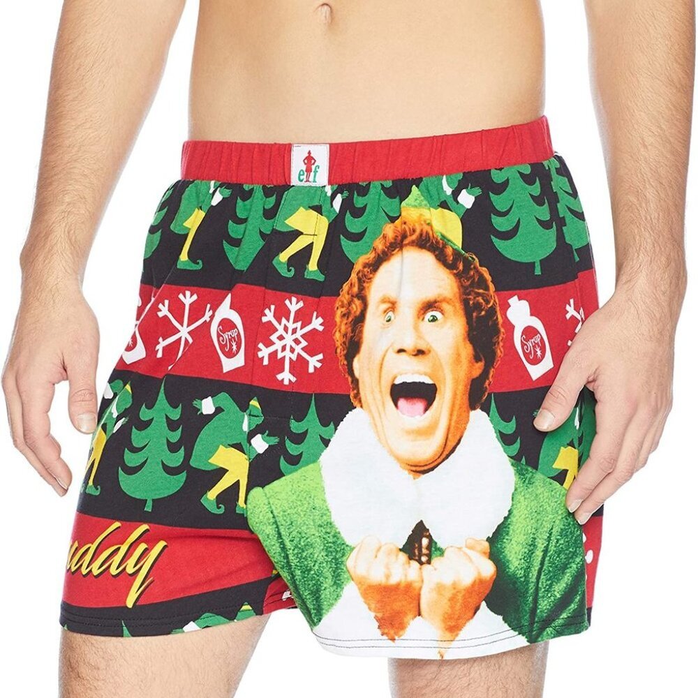 Buddy The Elf Boxer Underwear Christmas Tree Snowflake Medium Syrup Will Ferrell